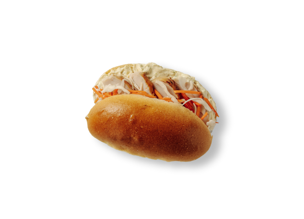 Chicken, coleslaw sandwich