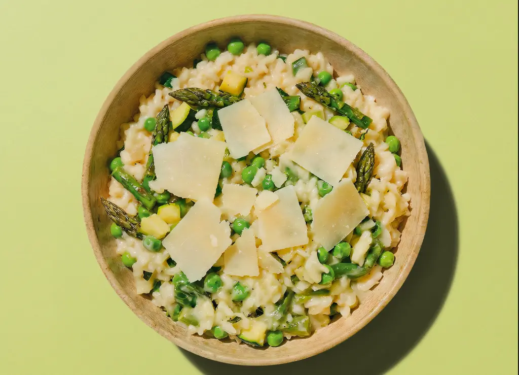 Asparagus and pea risotto