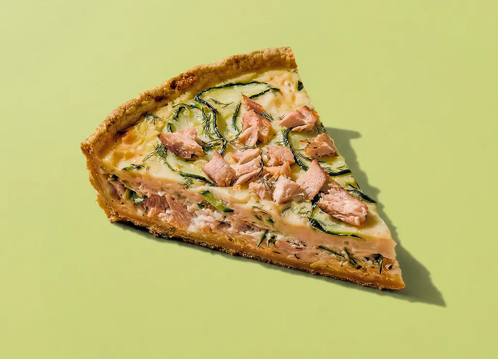 Courgette- en zalmquiche
