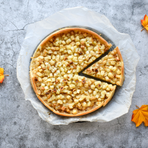 Apple cinnamon hazelnut tart